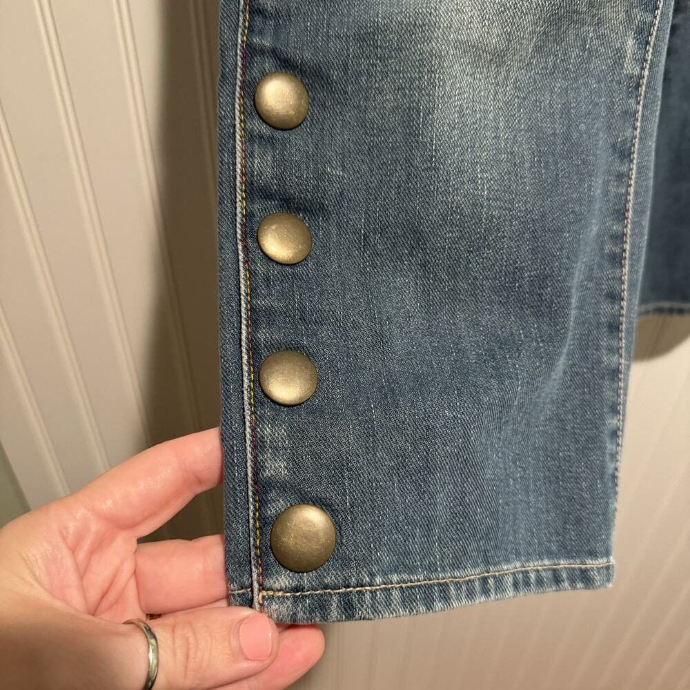 Vintage Y2K GAP Low Rise Jeans Studded Crossover Waist Size 8 - Picture 3 of 9